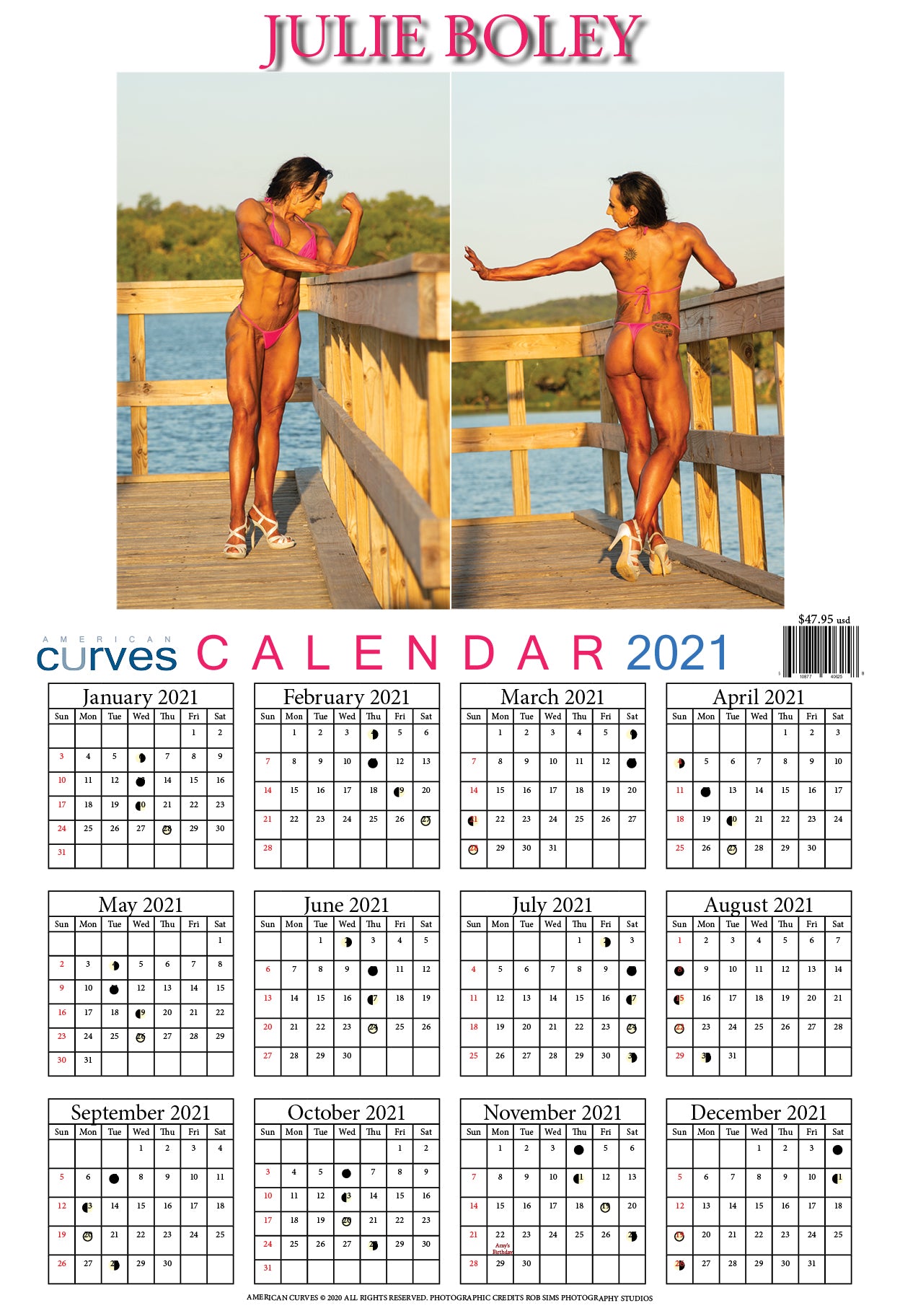 Julie Boley--13x19 in-2021 High-Quality Wall Calendar
