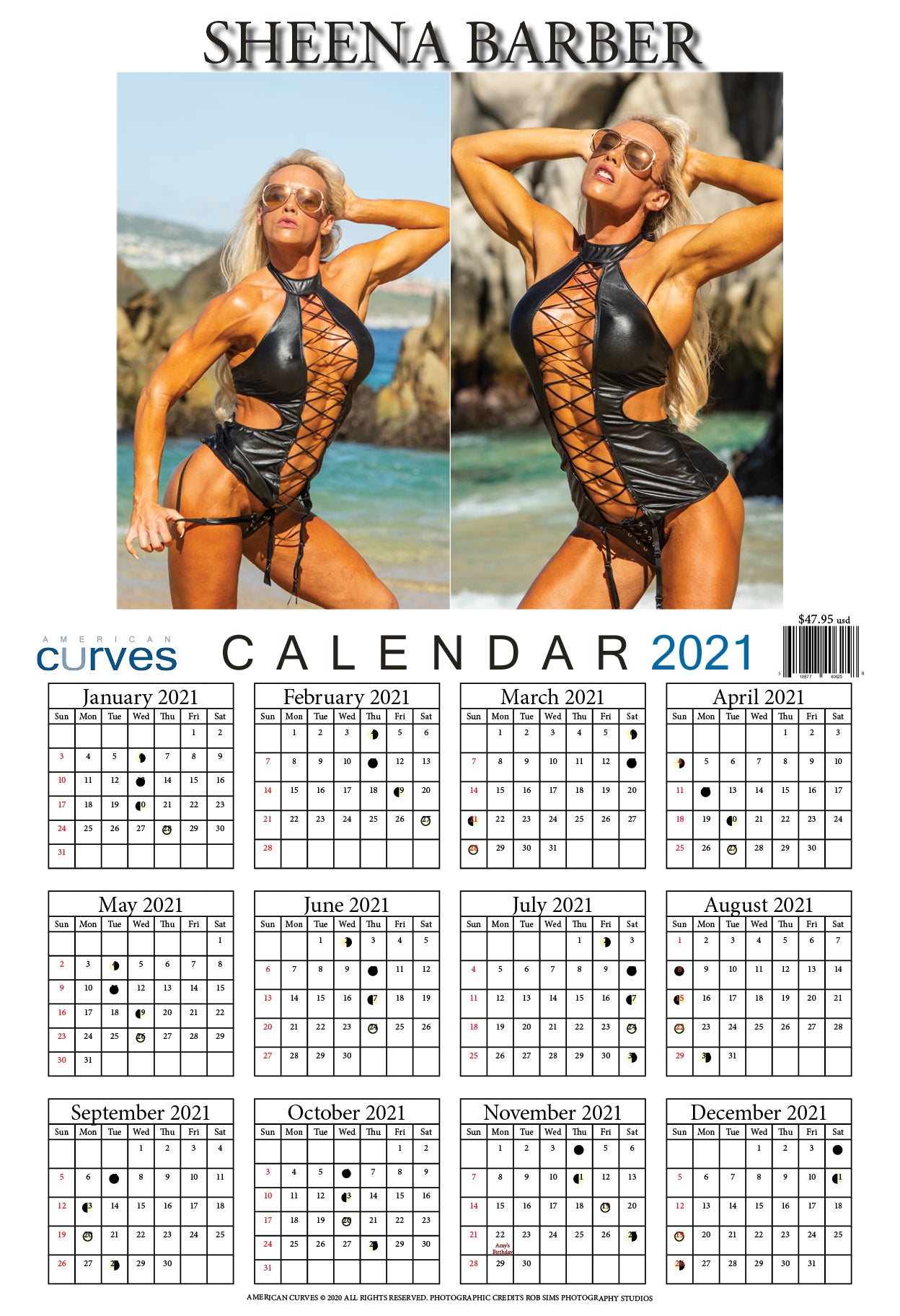 Sheena Barber-13x19 in-2021 High-Quality Wall Calendar